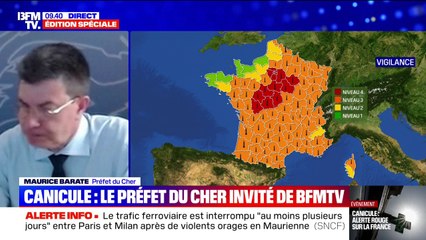 Canicule: c'est la "première fois" que le département du Cher est en vigilance rouge, a assuré le préfet