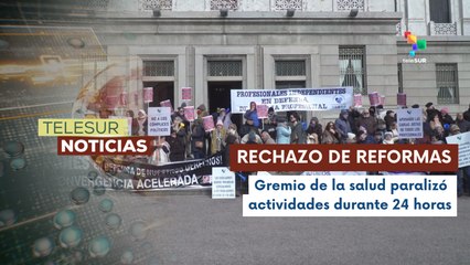 Protesta de profesionales de la salud en Uruguay