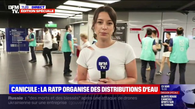 On en distribue à peu près 30.000 : à Paris, la RATP organise des distributions d'eau aux Franciliens pour lutter contre la canicule