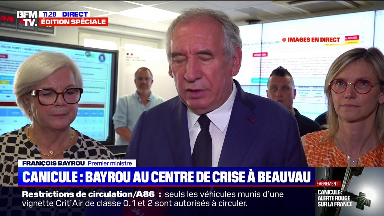 Canicule: "La vigilance rouge ne concerne pas que les personnes les plus fragiles, elle concerne tout le monde", assure François Bayrou