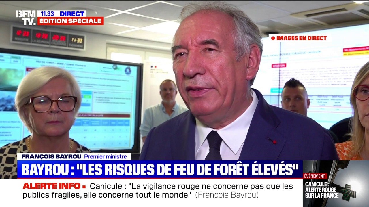 Canicule: "Le ministère de l'Éducation nationale va engager des discussions avec l'association des maires de France sur l'adaptation du bâti scolaire", déclare François Bayrou