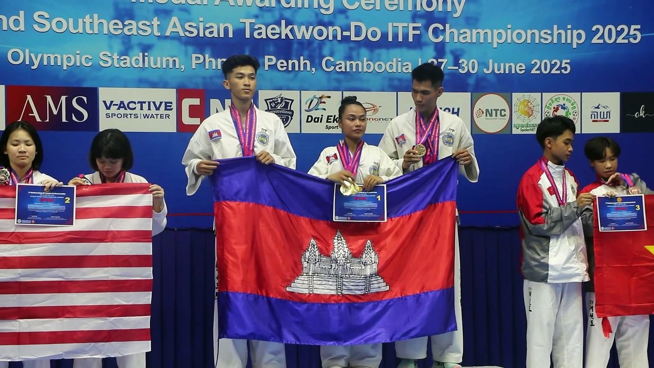 កម្ពុជាឈរកំពូលតារាង​មេដាយសរុបព្រឹត្តិការណ៍តេក្វាន់ដូ ITF ជើងឯកអាស៊ីអាគ្នេយ៍ ២០២៥