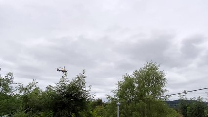 Helicopter circling over Glasbury and River Wye this morning