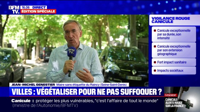 Canicule: Nous pouvons gagner jusqu'à 10°C grâce à la végétalisation, explique Jean-Michel Genestier, maire du Raincy
