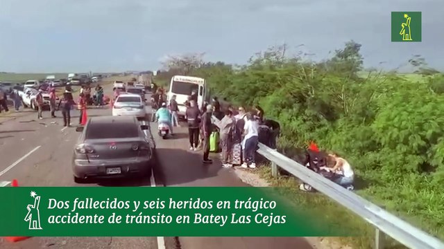 Dos fallecidos y seis heridos en trágico accidente de tránsito en Batey Las Cejas