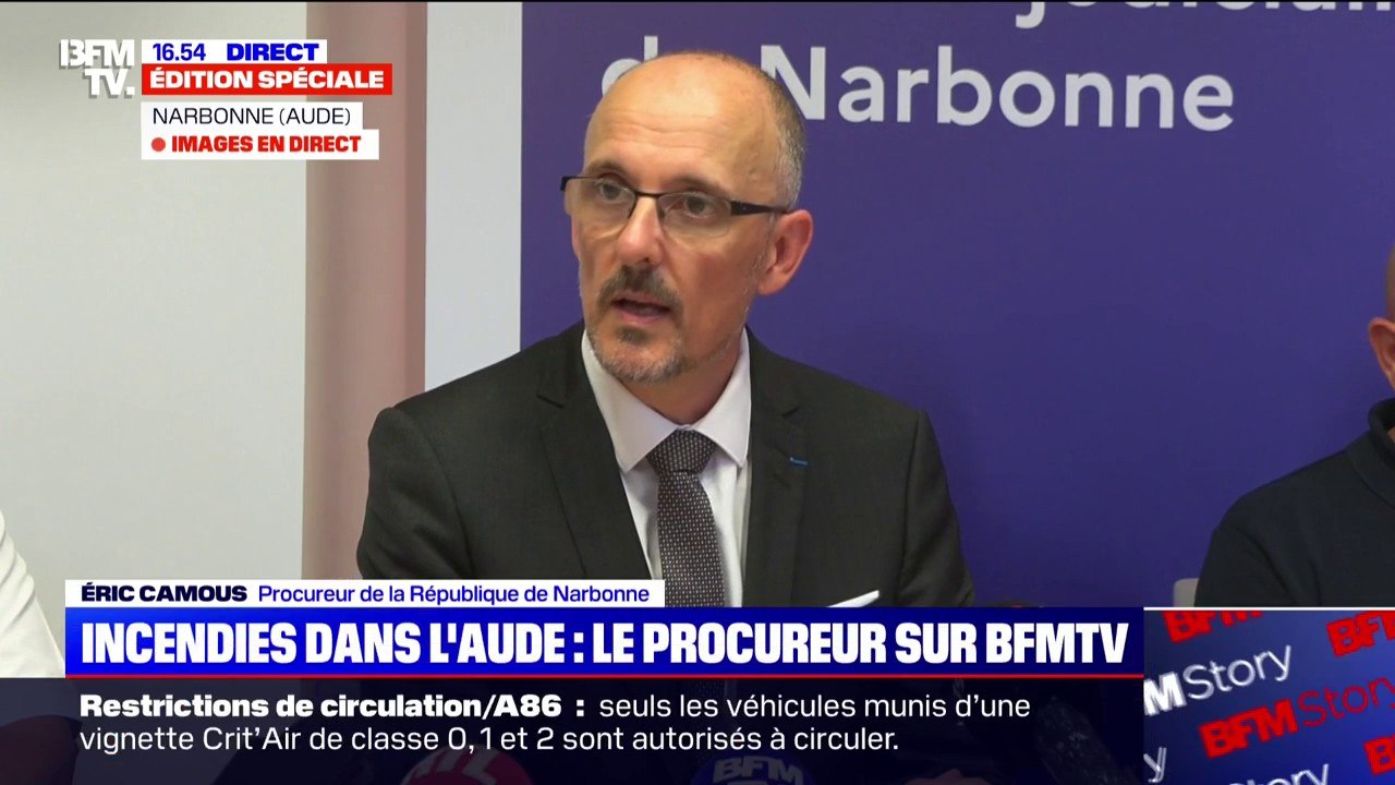 Incendie dans l’Aude: le suspect "a été mis en examen pour des faits d'incendie involontaire", indique Éric Camous, procureur de la République de Narbonne