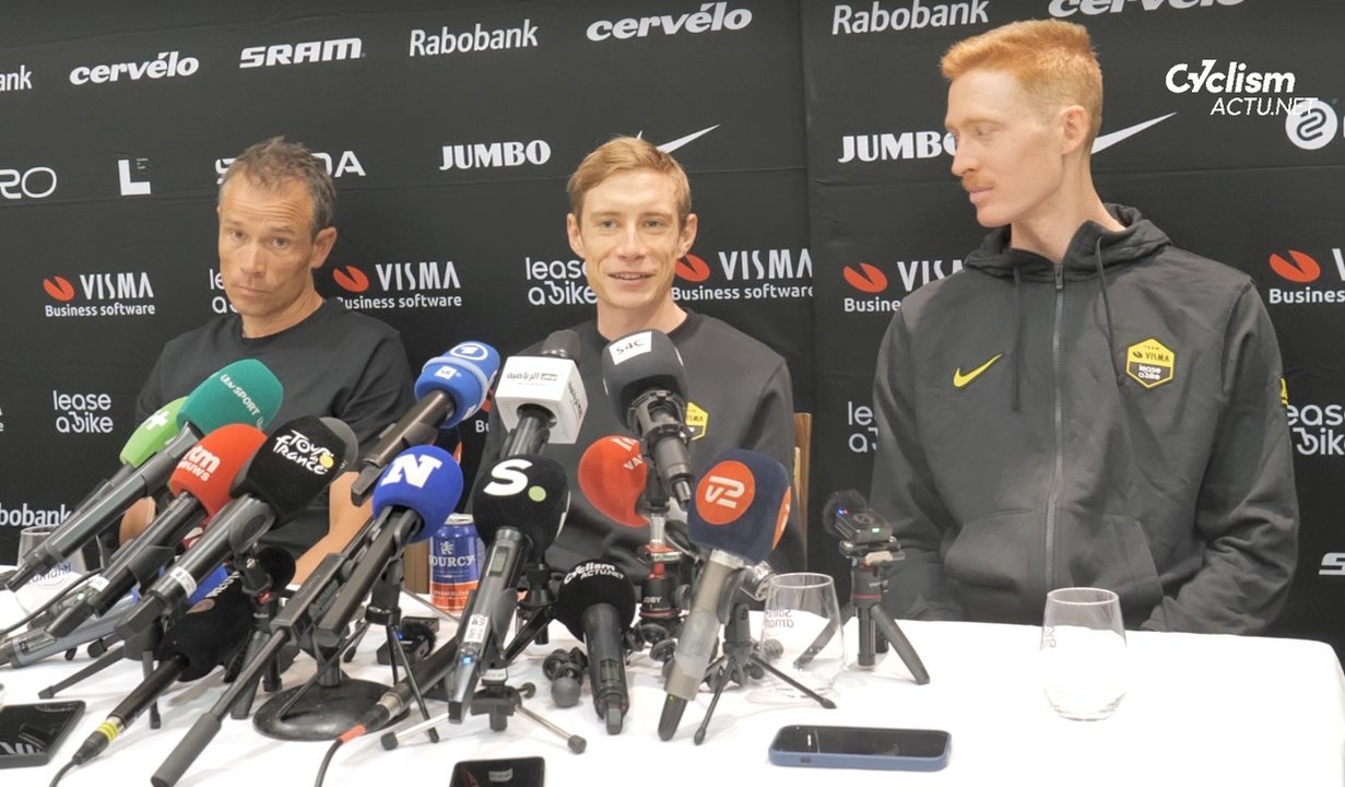 Tour de France 2025 - La conférence de presse Visma avec Jonas Vingegaard, Matteo Jorgenson et Grischa Niermann