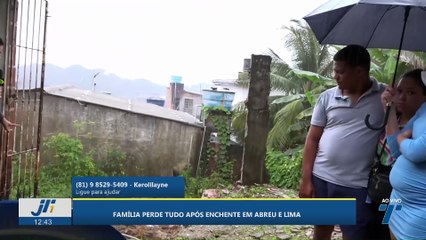 Família perde tudo após enchente em Abreu e Lima