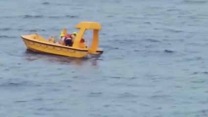 Moment dad and daughter rescued after she falls overboard on Disney cruise