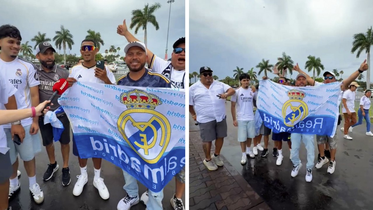 Afición del Real Madrid pone el ambiente a las afueras del estadio y así les echan porras