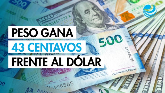 Peso gana 43 centavos frente al dólar en racha positiva de siete días consecutivos