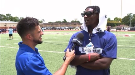 Titans QB Cam Ward speaks at children's football camp