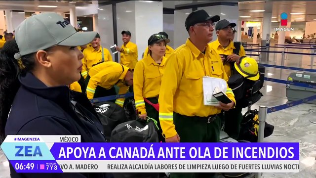 México envía 101 bomberos a Canadá para combatir incendios forestales