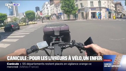 "Il y a des propositions de courses qui dépassent les 10km, sous plus de 40°C": les syndicats réclament des mesures concrètes pour les livreurs à vélo en pleine canicule