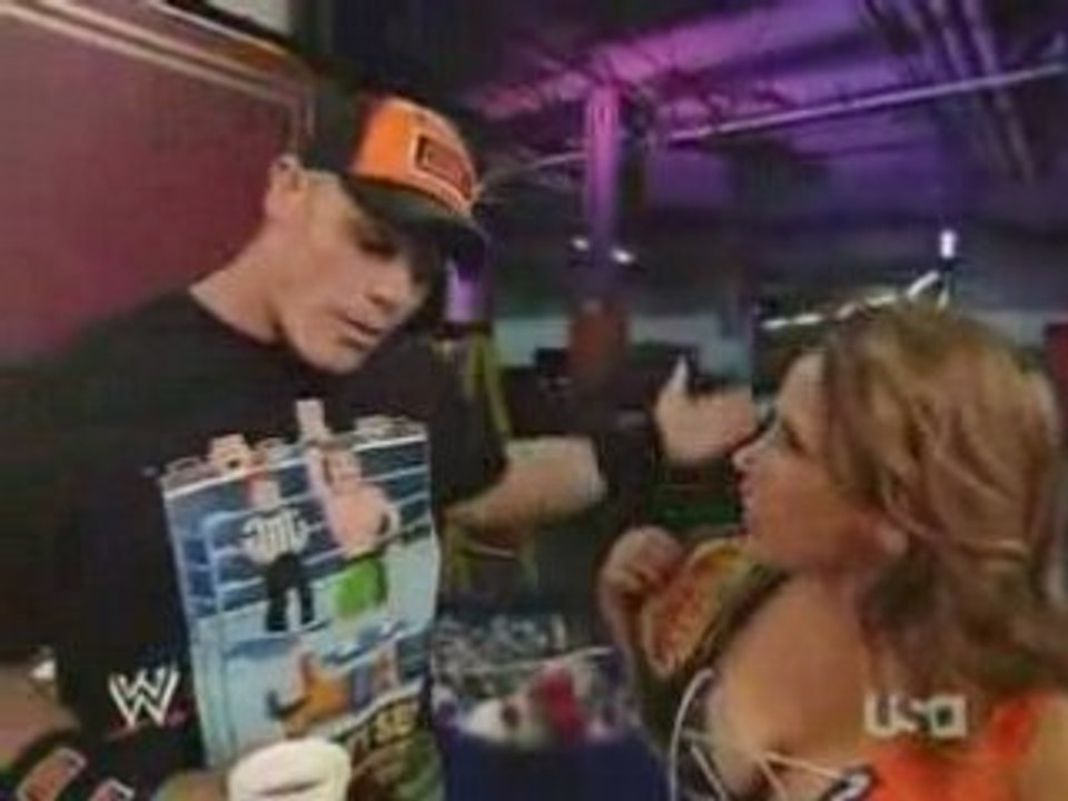 WWE RAW - 12/5/08 - Cena & Mickie backstage