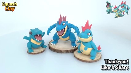 Pokémon Figures Making - Totodile line!!(Croconaw, Feraligatr) | Clay Art