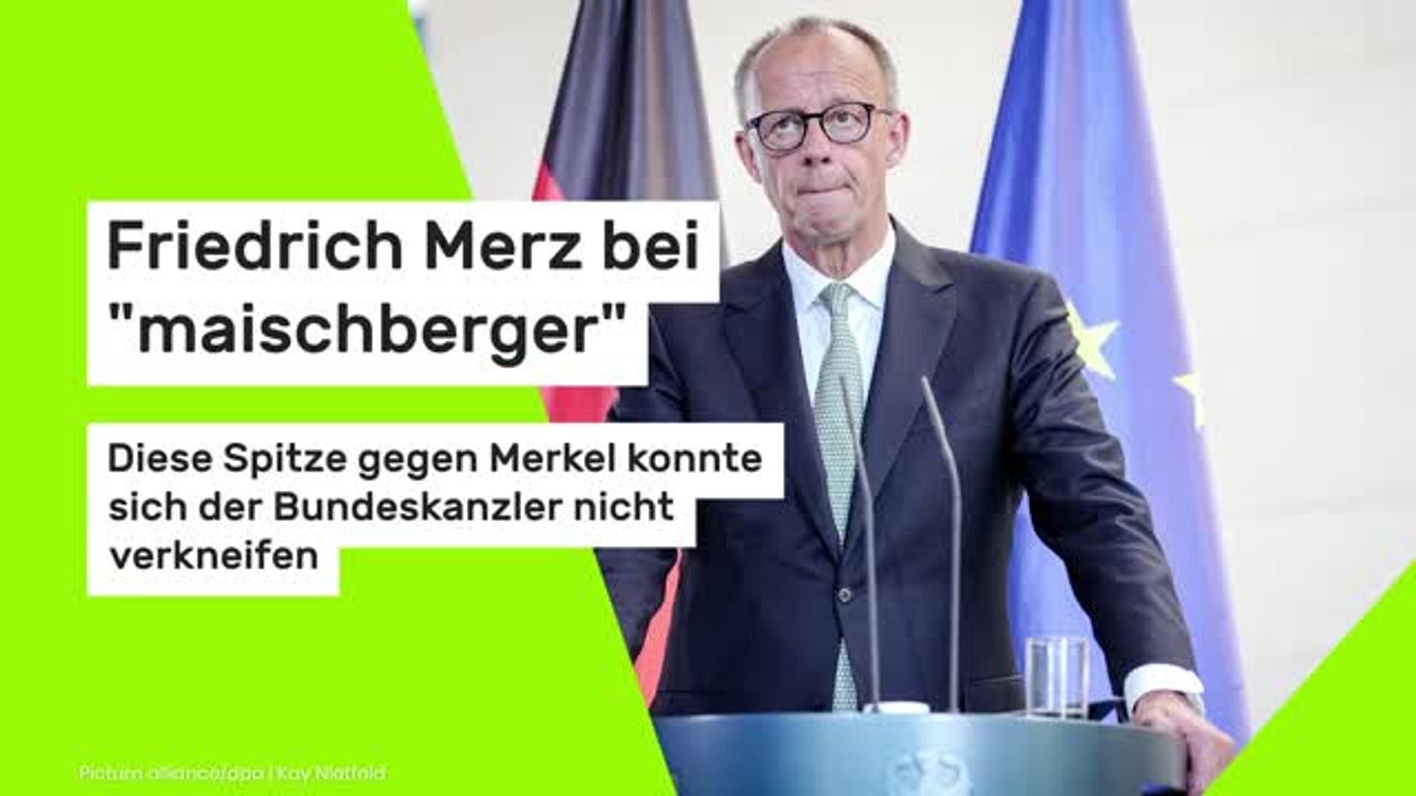 Friedrich Merz bei 'maischberger': Diese Spitze gegen Merkel konnte sich der Bundeskanzler nicht verkneifen