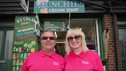 Munchies Ice Cream Shop in Hastings, East Sussex, celebrating 16 years in business