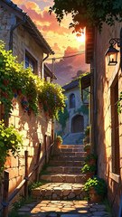 Golden Vineyard Dreams — A Sunset Countryside Escape