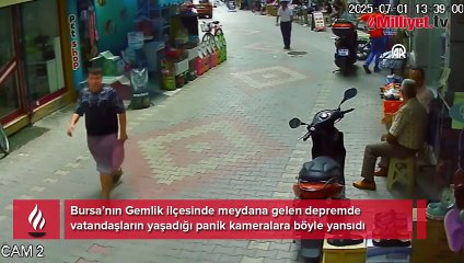 Bursa'da 4.3'lük deprem! Panik anları kamerada
