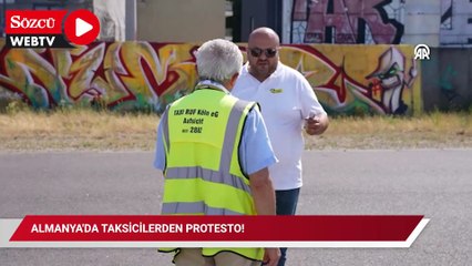 Almanya'da taksiciler özel ulaşım hizmeti veren şirketleri protesto etti