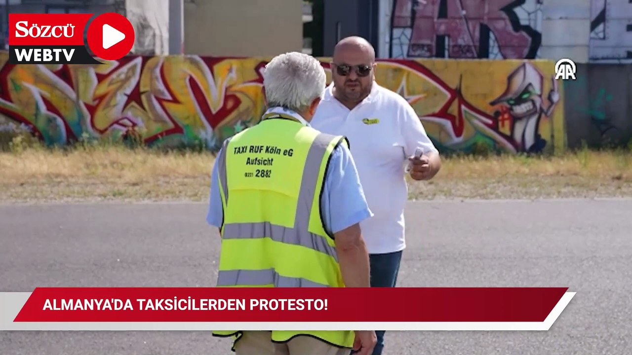Almanya'da taksiciler özel ulaşım hizmeti veren şirketleri protesto etti