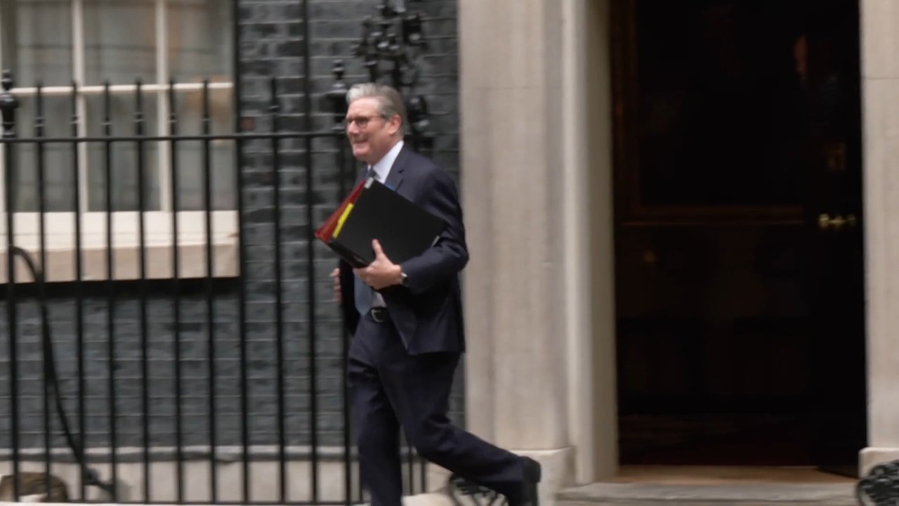 WATCH: Keir Starmer takes a stumble out of Downing Street amid rising pressure ahead of high-stakes PMQs clash