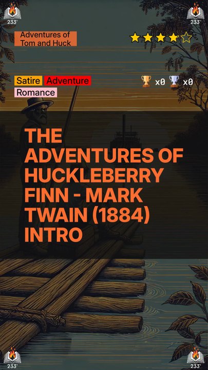 The Adventures of Huckleberry Finn - Mark Twain (1884) Intro (Adventures of Tom and Huck - 2)