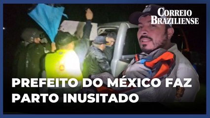 Prefeito faz parto em meio a estrada alagada por tempestade no México