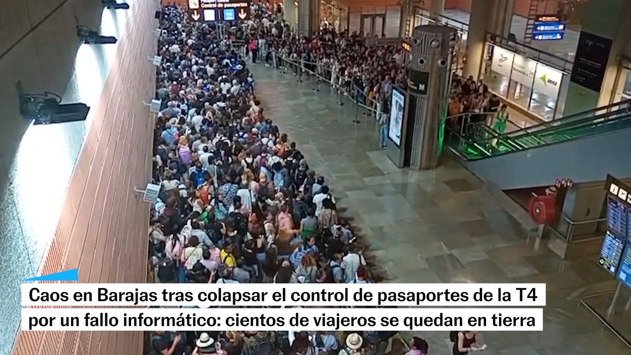 Caos en Barajas: cientos de pasajeros se quedan en tierra por el colapso de los controles
