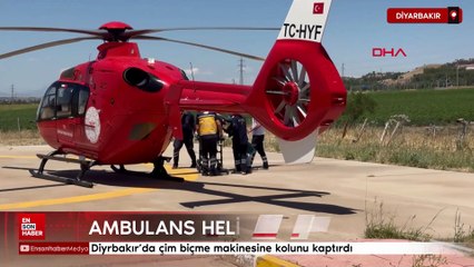 Diyrbakır’da çim biçme makinesine kolunu kaptırdı