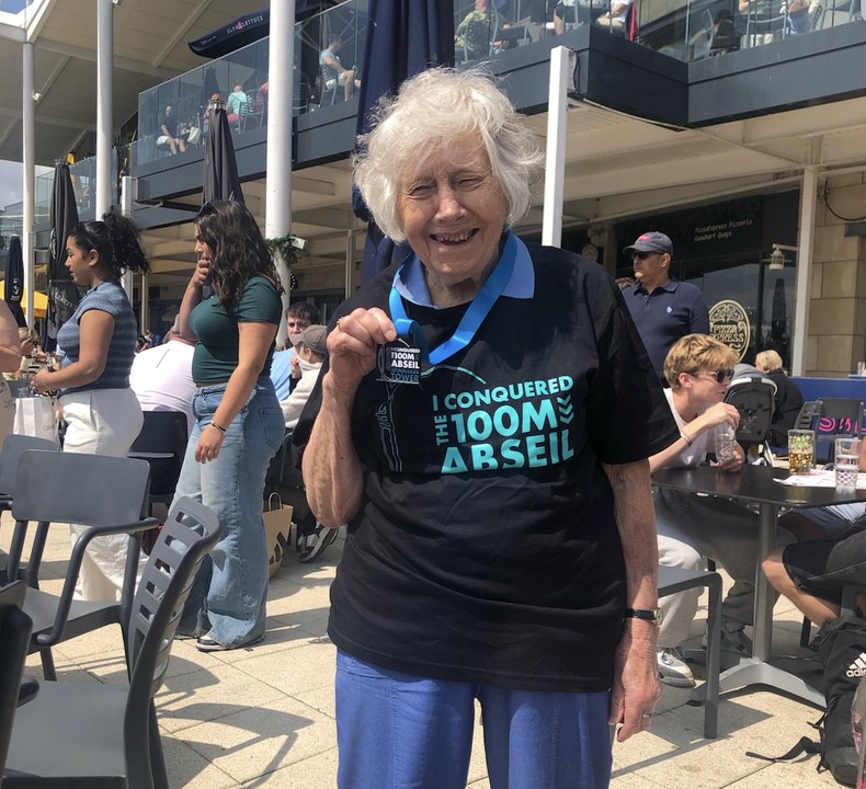 June Fenn, aged 91, talks about her abseil down the Spinnaker Tower in Portsmouth