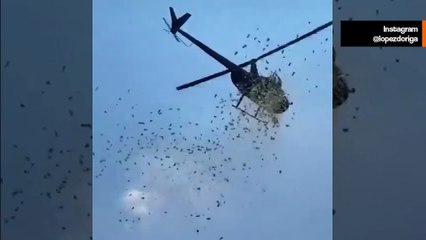 Viraal gegaan: Laatste wens van zakenman vervuld – helikopter strooit 5.000 dollar over de straten