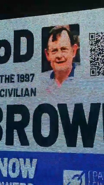 The Sean Brown justice billboard outside the Home Office