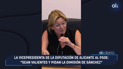 La vicepresidenta de la Diputación de Alicante al PSOE- "Sean valientes y pidan la dimisión de Sánchez"