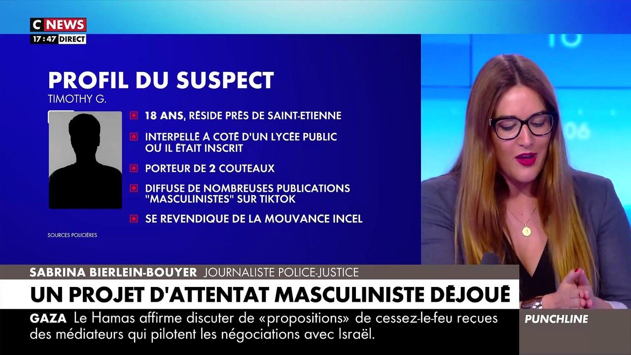 Un attentat d’un masculiniste revendiqué a été déjoué: Un jeune homme de 18 ans, muni de deux couteaux, a été interpellé dans la région de Saint-Etienne