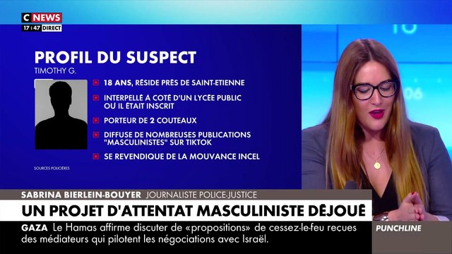 Un attentat d’un masculiniste revendiqué a été déjoué: Un jeune homme de 18 ans, muni de deux couteaux, a été interpellé dans la région de Saint-Etienne
