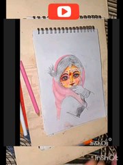 Radhe rani drawing, Radhekrishna painting, colour pencil drawing,eas drawing