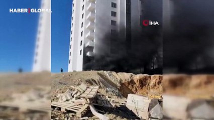 İnşaat halindeki binada yangın