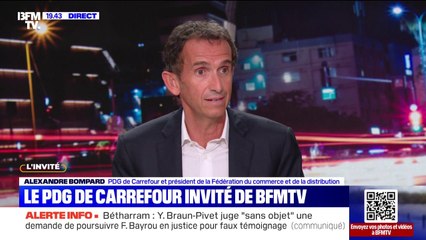 Hausse de la TVA sociale: "Je pense que c’est une très mauvaise idée", affirme Alexandre Bompard, PDG de Carrefour et président de la Fédération du commerce et de la distribution