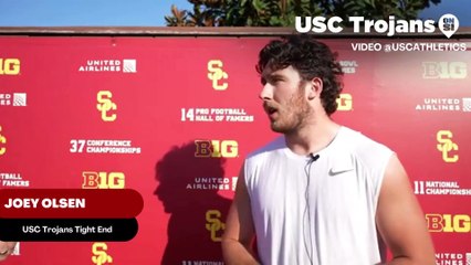 USC Trojans Tight End Joey Olsen Discusses How Spring Practice Energy Has been