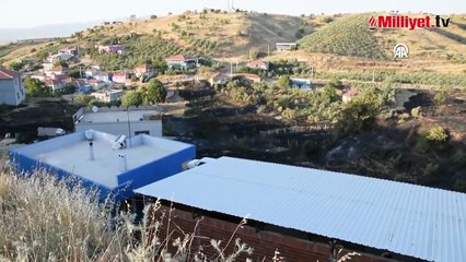 Makilik alanda çıkan yangına müdahale ediliyor