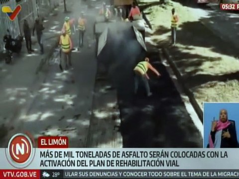 Aragua | Más de mil toneladas de asfalto serán colocadas en El Limón por el Plan de Rehabilitación Vial