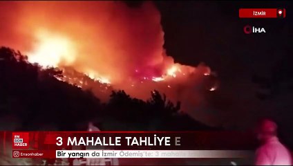 Bir yangın da İzmir Ödemiş’te: 3 mahalle tahliye edildi