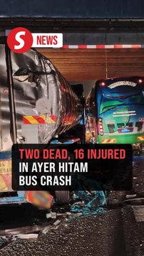 Tour bus collision with lorries near Ayer Hitam leaves 2 dead, 16 wounded