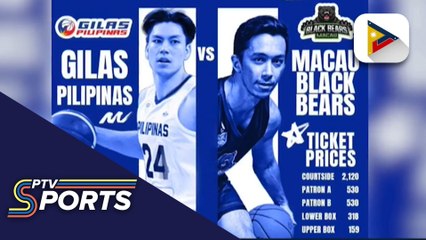 Gilas Pilipinas, makakaharap ang Black Bears ng Macau sa isang tune-up game