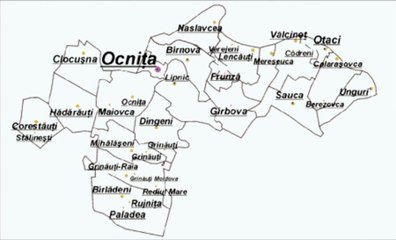 Map of Ocnita District. Peta Raion Ocnita. Ocnita District Map. Map of District of Ocnita. District of Ocnita map. Harta raionului Ocnița. Carte du raion d'Ocnita. Mapa do distrito de Ocnita. Mapa del distrito de Ocnita. Mappa del distretto di Ocnita