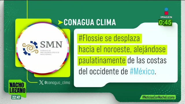 Flossie se degradó a huracán categoría 2 mientras se aleja de las costas mexicanas