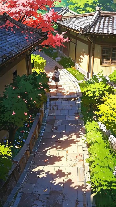 Falling Petals, Gentle Steps — A Dreamy Walk