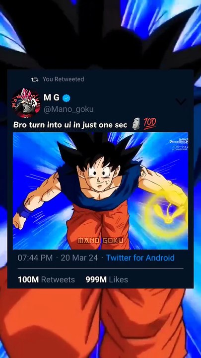 Goku transform into ultra instinct in just one second #shorts #dbs #viral #goku #anime - M G